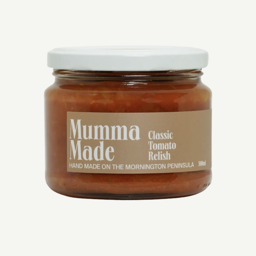 300ml jar of Mumma Made Classic Tomato Relish – traditional chutney with mustard and curry