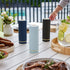 Volcano Black Saucie Bottle with reusable lid – modern eco-friendly condiment bottle