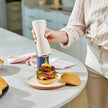 Mustard sauce bottle condiments in a stylish pretty beautiful bottle