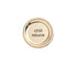 A brushed gold metal lid disc for a condiment bottle with 'chili sauce' text laser-engraved on it.