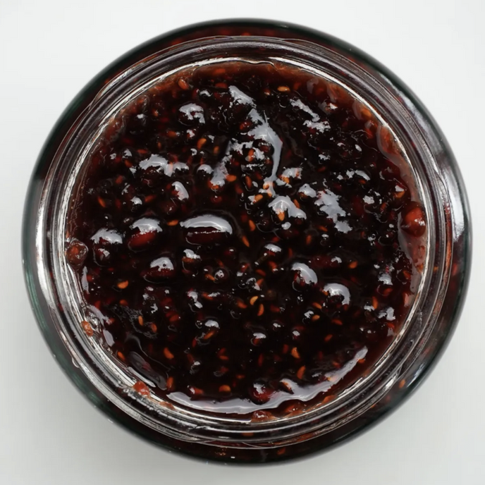 Toast spread with Raspberry, Pomegranate and Thyme Jam – gourmet fruity breakfast spread