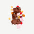 Premium milk chocolate gluten free rocky road with marshmallows, roasted hazelnuts, caramel fudge and raspberry lollies – handmade in Geelong