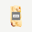 Premium white chocolate rocky road in clear packaging with sticker label – handmade gift-ready chocolate from Saucie and Freckleberry