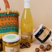 Hamper of chocolate, preserves, and cordial in premium gift box