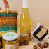 Hamper of chocolate, preserves, and cordial in premium gift box
