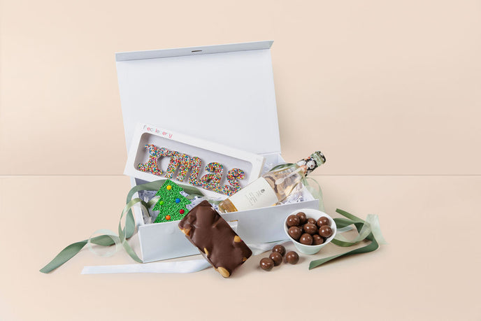 Festive chocolate Christmas tree included in Saucie hamper
