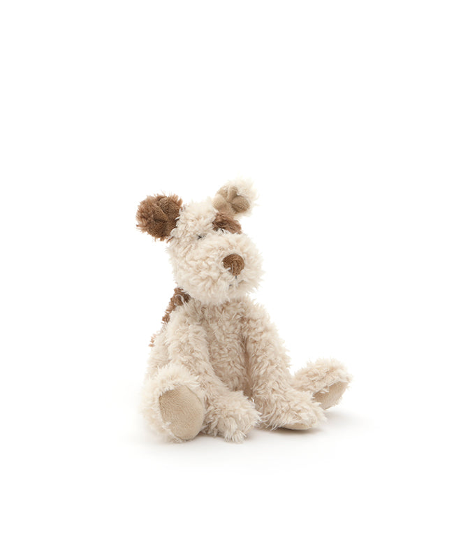 Stuffed animal toy dog puppy on a white background