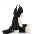 Plush toy skunk on a white background