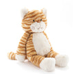Plush tiger toy on a white background