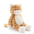 Plush tiger toy on a white background