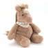 Plush horse toy with a bandana on a white background