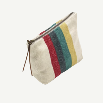 Summer stripe linen cosmetic stripe bag