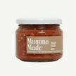 Jar of 'Mumma Made' sweet chilli jam on a white background